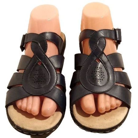 Croft & Barrow Black Strappy Sandals Women's Size 8.5 - Picture 4 of 7